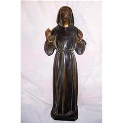 Antique Bronze St. Francis Statue #1711748