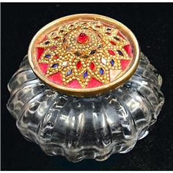 Red, Silver & Blue Glass - Moriage Mosaic Jar #1711913