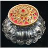 Image 1 : Red, Silver & Blue Glass - Moriage Mosaic Jar #1711913