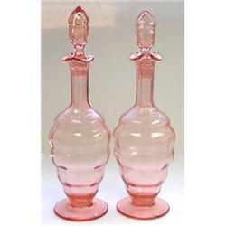 Pink Depression Glass Decanters (2) #1711946