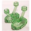 Image 1 : Bagley Green Glass Art  Deco Candlesticks #1711974