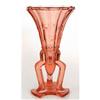 Image 1 : Czech Pink Depression Glass Deco Rocket Vase #1712013