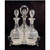 Image 1 : Three Decanters in Bottle Stand, Victorian. #1712104