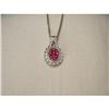 Image 1 : 14K WG Gold Ruby Diamond Filigree Pendant #1712368
