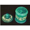 Image 1 : Antique Turquoise Opaline Covered Jar #1712568