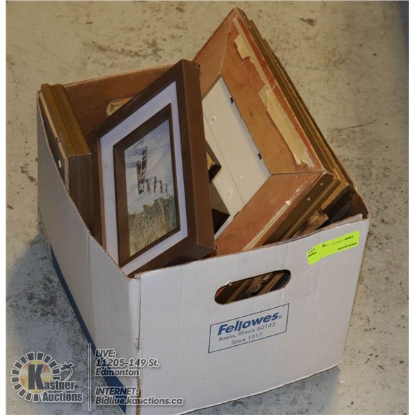 BOX OF VINTAGE WALL ART