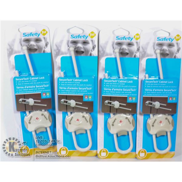 NEW CASE OF 4 SAFETY 1ST SECURE TECH CABINET LOCK