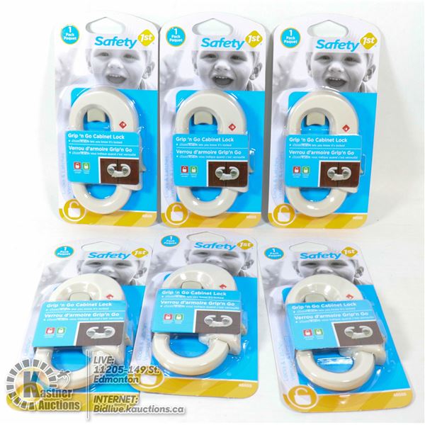 NEW CASE OF 6 SAFETY 1ST GRIP'N GO CABINET LOCK