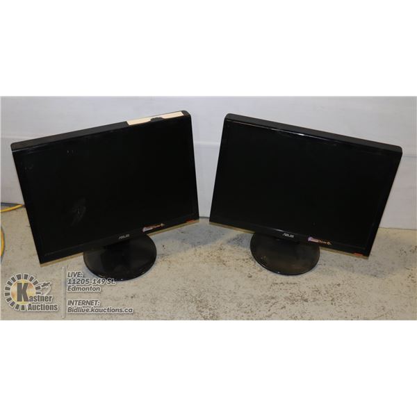 WORKING-PAIR OF ASUS 19" LCD COMPUTER MONITORS