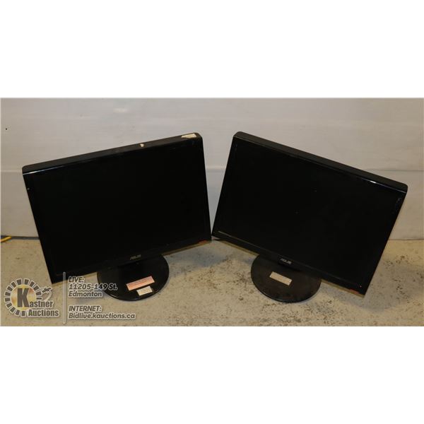 WORKING-PAIR OF ASUS 19" LCD COMPUTER MONITORS