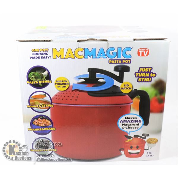 NEW MAC-MAGIC PASTA POT, JUST TURN TO STIR