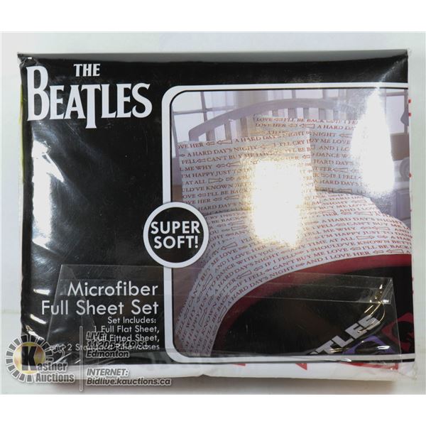 NEW BEATLES THEME MICROFIBER SHEET SET SIZE FULL