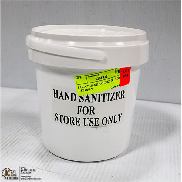 PAIL OF HAND SANITIZER - STORE USE ONLY