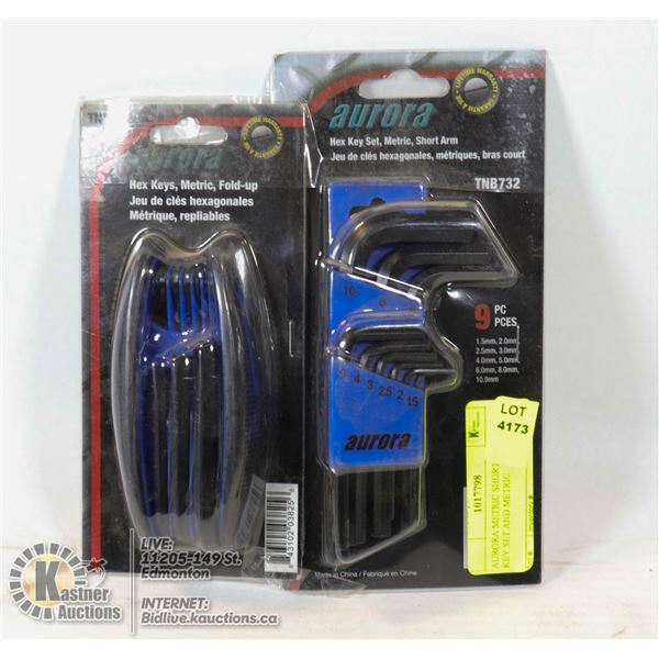 AURORA METRIC SHORT ARM HEX KEY SET AND METRIC