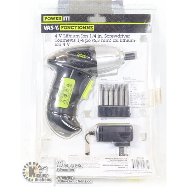 POWER IT 4 VOLT CORDLESS SCREWDRIVER