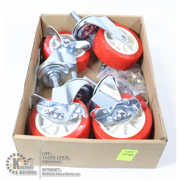 LOT OF 4 CASTOR WHEELS