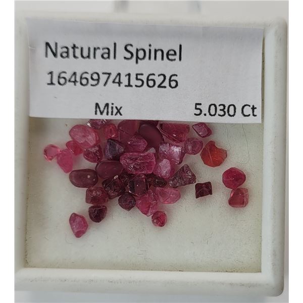 17)  LOT OF 5.030 NATURAL RED SPINEL GEMSTONES.