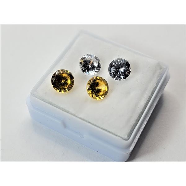 19)  LOT OF 4 MATCHED ROUND CZ GEMSTONES,