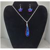 Image 1 : 12)  PURPLE/BLUE LONG TEAR DROP TITANIUM