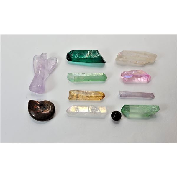15)  LOT OF 11 HEALING STONES INCLUDING: