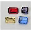 Image 1 : 18)  LOT OF 4 LAB CREATED GEMSTONES, INCLUDES:
