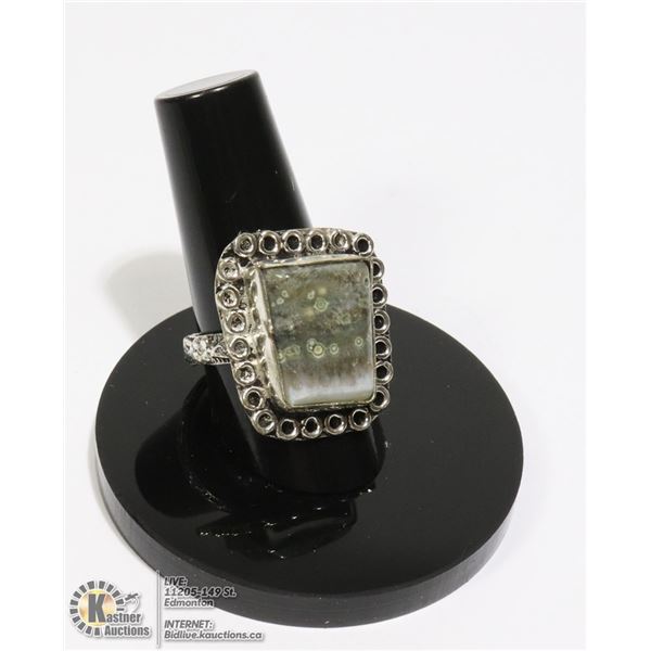#117-OCEAN JASPER RING SIZE 8