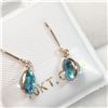 Image 1 : 10K YELLOW GOLD RARE BLUE ZIRCON(1.7CT) EARRINGS