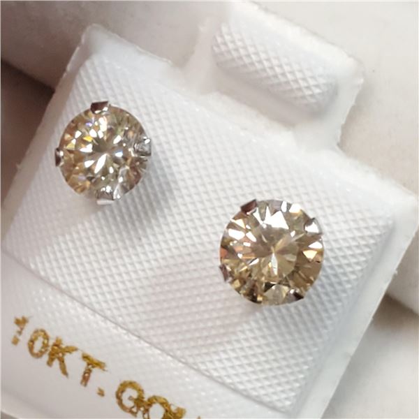 10K WHITE GOLD MOISSANITE(1.5CT)  EARRINGS