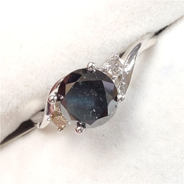 10K WHITE GOLD FANCY BLACK DIAMOND(1.9CT)