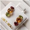 Image 2 : 10K YELLOW GOLD EMERALD,RUBY,CITRINE  EARRINGS