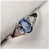 Image 2 : 10K WHITE GOLD SAPP(0.55CT) DIAMOND(0.04CT)  RING