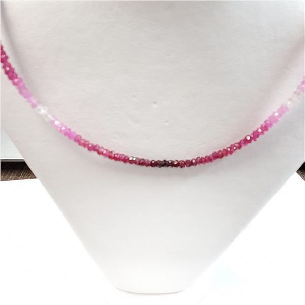 SILVER RUBY(25.74CT)  NECKLACE (~LENGTH 16"INCHES