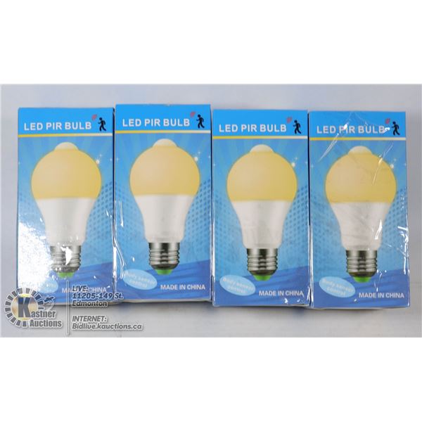 LOT OF 4 LED PIR BULBS