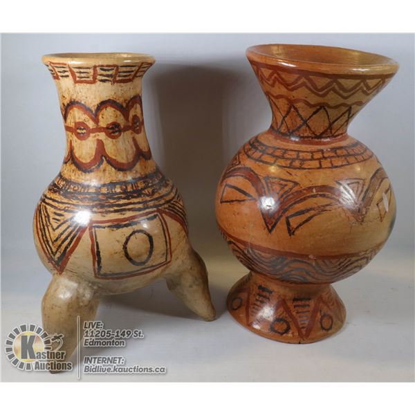 LOT OF 2 DECORATIVE POTTERY VASES