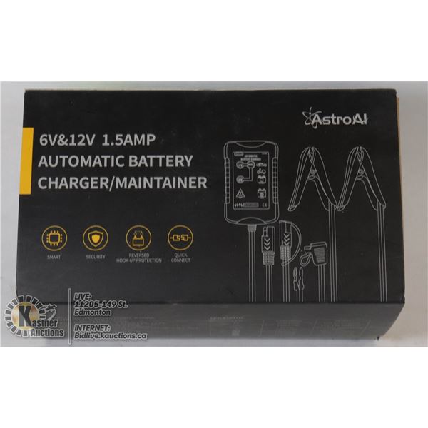 6 VOLT & 12 VOLT 1.5AMP AUTOMATIC BATTERY CHARGER