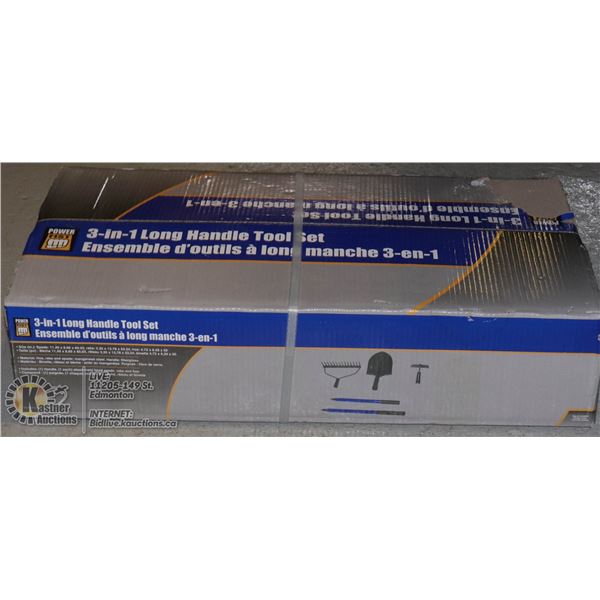 NEW 3 IN 1 LONG HANDLE TOOL SET, INCLUDES