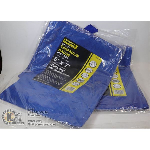 LOT OF 2 5' X 7' UTILITY TARPS