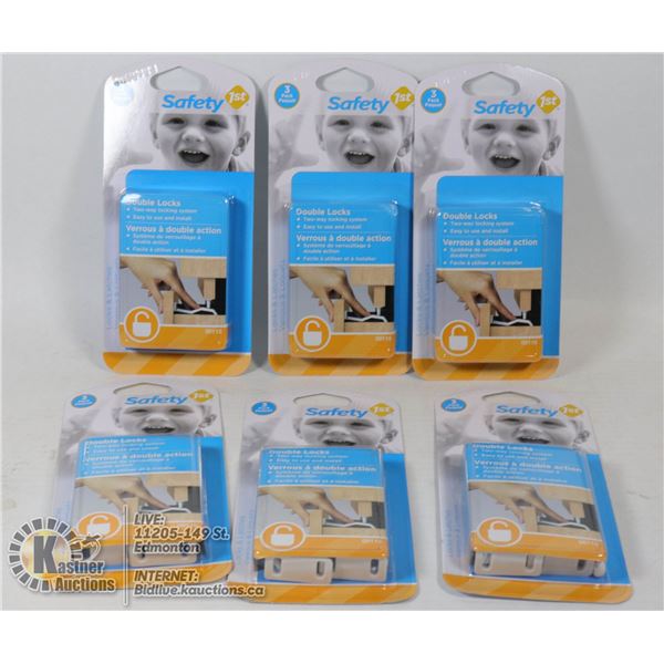 CASE OF 6 NEW SAFETY FIRST DOUBLE LOCKS FOR DRAWER