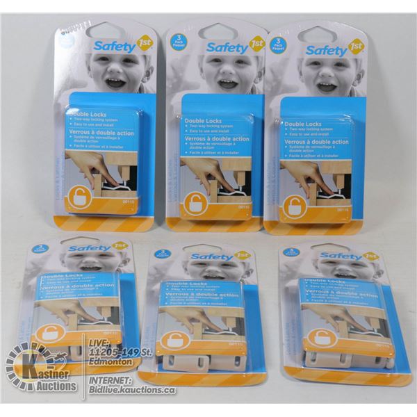 CASE OF 6 NEW SAFETY FIRST DOUBLE LOCKS FOR DRAWER