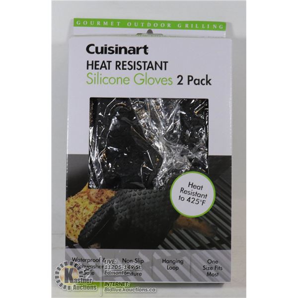 NEW CUISINART HEAT RESISTANT SILICONE GLOVE 2PACK