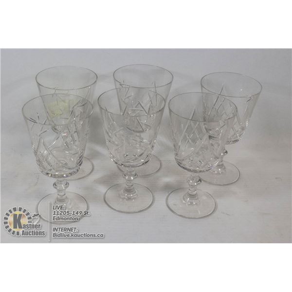 PINWHEEL CRYSTAL - WINE GALSSES X 6