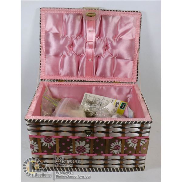 FLORAL SEWING BASKET