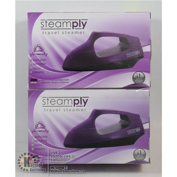 2 NEW  PURPLE STEAMPLY TRAVEL STEAMERS