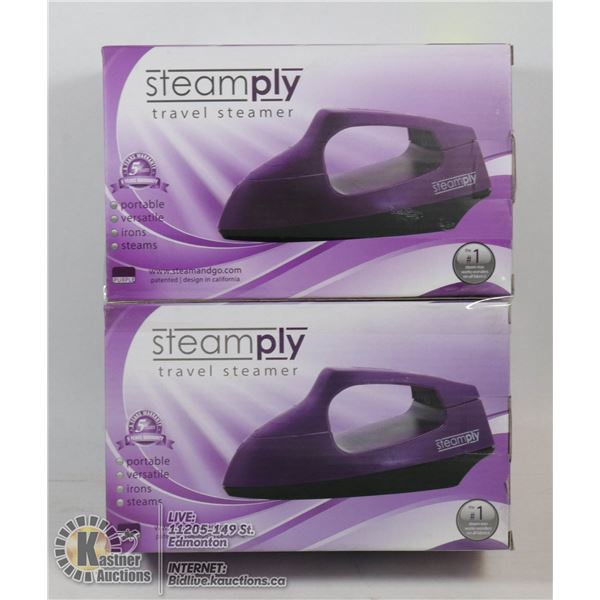 2 NEW  PURPLE STEAMPLY TRAVEL STEAMERS