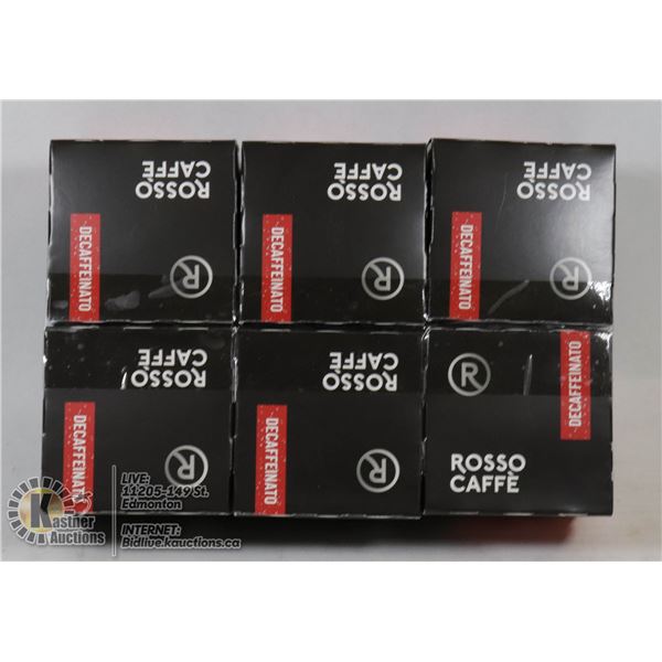 6 BOXES OF ROSSO CAFFE DECAFFEINATED