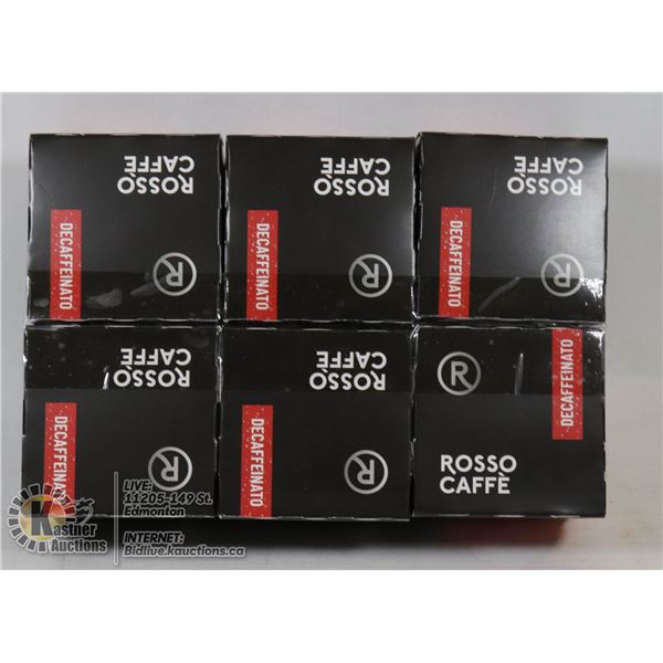 6 BOXES OF ROSSO CAFFE DECAFFEINATED