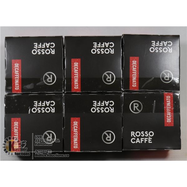 6 BOXES OF ROSSO CAFFE DECAFFEINATED