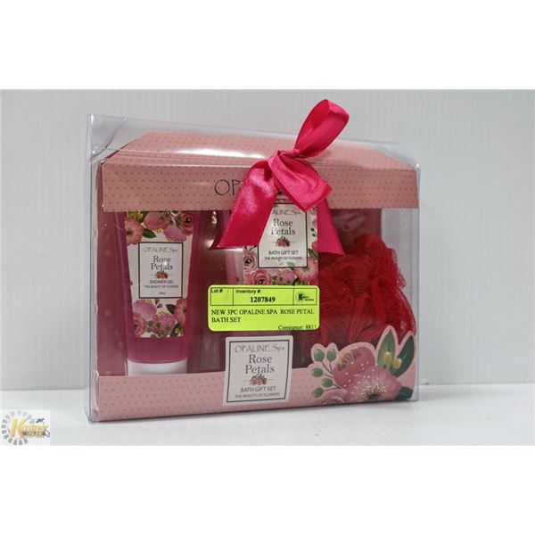 NEW 3PC OPALINE SPA  ROSE PETAL BATH SET