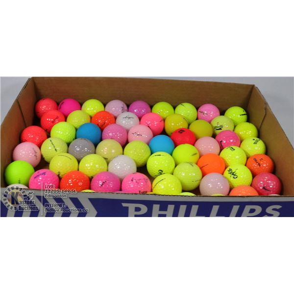 FLAT COLORED RECLAIMED GOLF BALLS