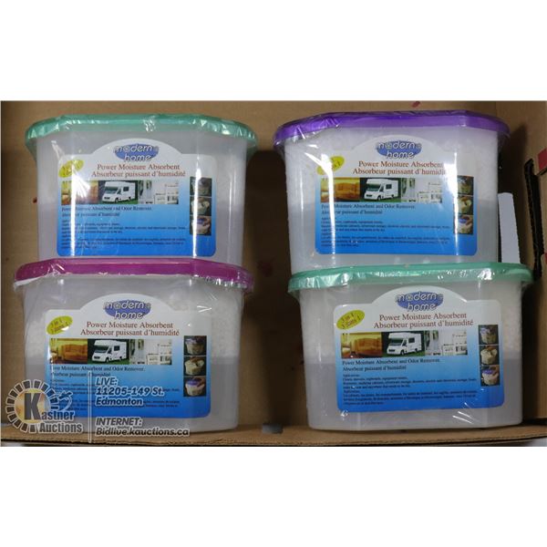 LOT OF 4 NEW MODERN HOME POWER MOISTURE ABSORBENT